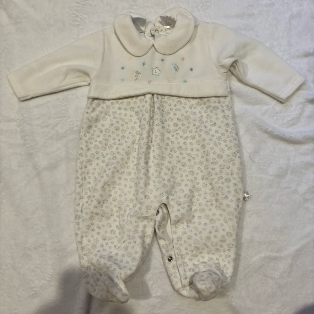 Vintage 2002 Velour Kola Baby Rainbow Embroidered Sleeper Stars Space Moon Sun